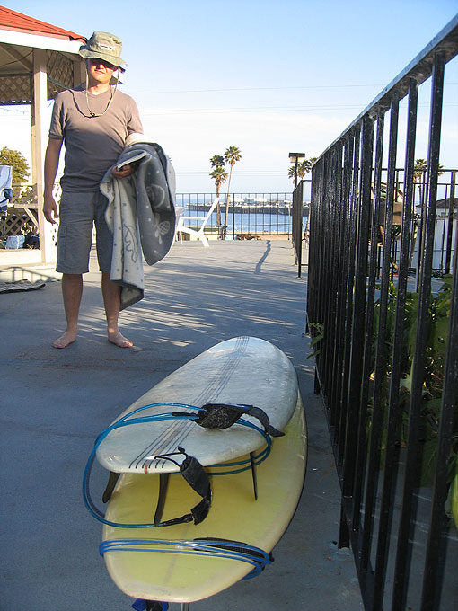 On Martin's patio in Santa Cruz: Surf's up today dude!, Santa Cruz, California, May 14th 2006