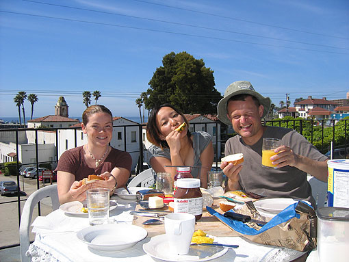Breakfast on Martins patio, Santa Cruz, California, May 14th 2006